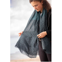 Estola Alix Pénélope Preto / azul-petróleo