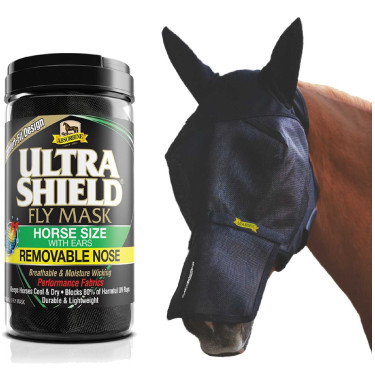 Máscara anti-moscas com orelhas e protetor de nariz Absorbine Ultrashield Máscara anti-moscas com orelhas e protetor de nariz Absorbine Ultrashield