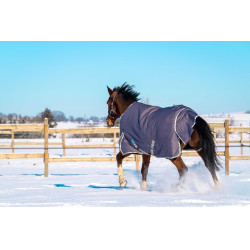 Capa Equithème Tyrex 1200D reciclada  Cinzento-acastanhado Castanho Capa Equithème Tyrex 1200D reciclada  Cinzento-acastanhado Castanho