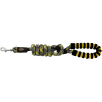 Trela para cão com pega Equithème Haspen Preto / alça amarela