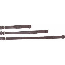 Rênes Ultra Grip à arrêtoirs T de T Havane foncé