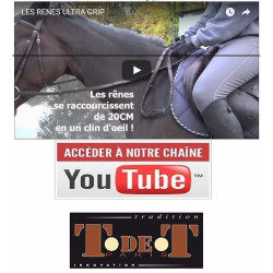 Rênes Ultra Grip à arrêtoirs T de T Havane foncé