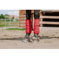 Bandagens de polo Equithème em conjunto de 4 Vermelho Bandagens de polo Equithème em conjunto de 4 Vermelho