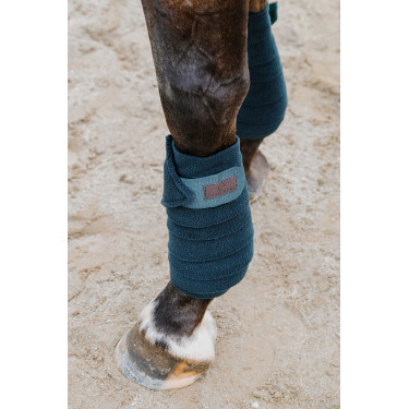 Bandagens de polo Equithème em conjunto de 4 Verde escuro Bandagens de polo Equithème em conjunto de 4 Verde escuro