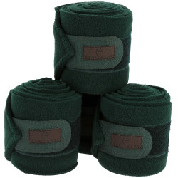 Bandagens de polo Equithème em conjunto de 4 Verde escuro Bandagens de polo Equithème em conjunto de 4 Verde escuro