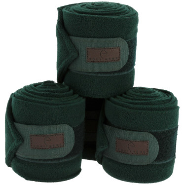 Bandagens de polo Equithème em conjunto de 4 Verde escuro Bandagens de polo Equithème em conjunto de 4 Verde escuro