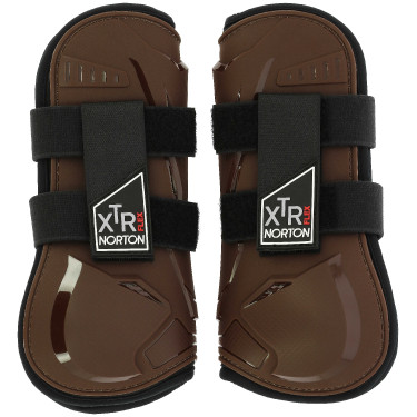 Caneleiras Norton XTR Flex com Velcro Castanho
