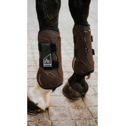 Caneleiras Norton XTR Flex com Velcro Castanho