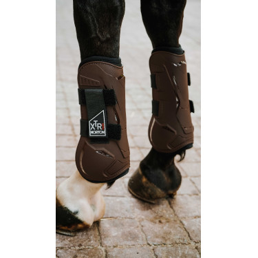 Caneleiras Norton XTR Flex com Velcro Castanho