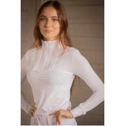 Polo de concurso Pénélope Florence de mangas compridas Branco