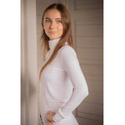 Polo de concurso Pénélope Florence de mangas compridas Branco