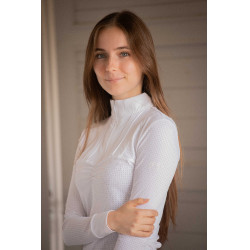 Polo de concurso Pénélope Florence de mangas compridas Branco
