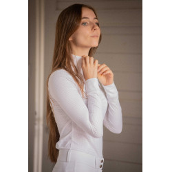 Polo de concurso Pénélope Florence de mangas compridas Branco