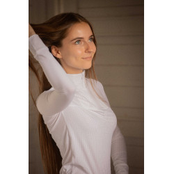 Polo de concurso Pénélope Florence de mangas compridas Branco