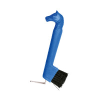 Escova limpa-cascos, cabeça de cavalo Azul Escova limpa-cascos, cabeça de cavalo Azul