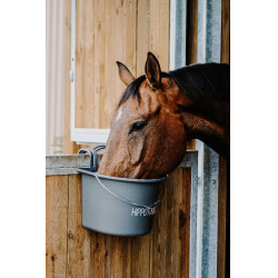 Comedouro Hippotonic com ganchos e alça Cinza escuro Cinzento