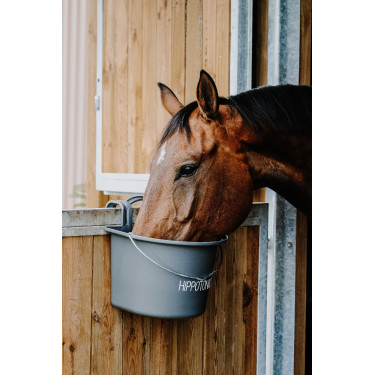 Comedouro Hippotonic com ganchos e alça Cinza escuro Cinzento