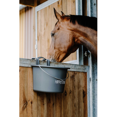 Comedouro Hippotonic com ganchos e alça Cinza escuro Cinzento