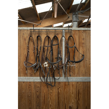 Suporte para cabeçadas Hippotonic 6 lugares, com ganchos Preto Suporte para cabeçadas Hippotonic 6 lugares, com ganchos Preto