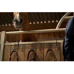 Suporte para cabeçadas Hippotonic 6 lugares, com ganchos Preto Suporte para cabeçadas Hippotonic 6 lugares, com ganchos Preto