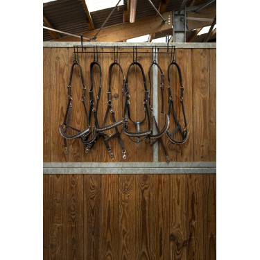 Suporte para cabeçadas Hippotonic 6 lugares, com ganchos Preto Suporte para cabeçadas Hippotonic 6 lugares, com ganchos Preto