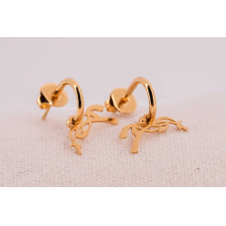 Brincos Argolas Pénélope Léonie Dourada Ouro