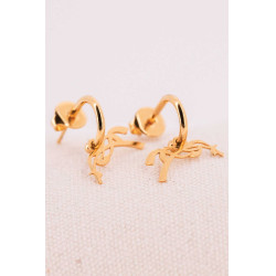 Brincos Argolas Pénélope Léonie Dourada Ouro