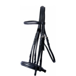 Bridão de adestramento de couro Bellini T de T Preto Bridão de adestramento de couro Bellini T de T Preto