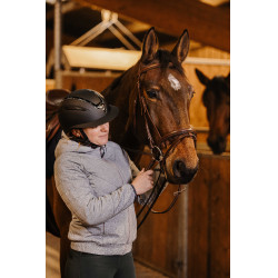 Capacete Equithème Agris viseira larga Preto prateado Capacete Equithème Agris viseira larga Preto prateado