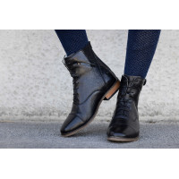 Botas Equithème Wavy com atacadores / fecho éclair Preto