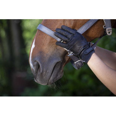 Luvas Equithème Soft couro Preto