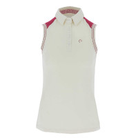 Polo piqué sem mangas Equithème feminino Cru Bege Polo piqué sem mangas Equithème feminino Cru Bege