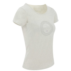 Camiseta Equithème Anna de mangas curtas Creme Bege Camiseta Equithème Anna de mangas curtas Creme Bege