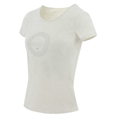 Camiseta Equithème Anna de mangas curtas Creme Bege Camiseta Equithème Anna de mangas curtas Creme Bege