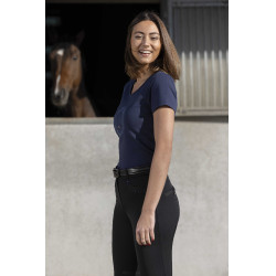 Camiseta Equithème Anna de mangas curtas Azul-marinho
