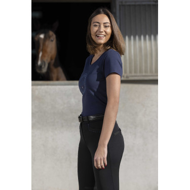 Camiseta Equithème Anna de mangas curtas Azul-marinho