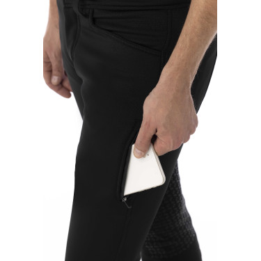 Calça softshell Equitheme Zermatt com fundo de silicone Preto Calça softshell Equitheme Zermatt com fundo de silicone Preto