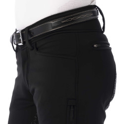 Calça softshell Equitheme Zermatt com fundo de silicone Preto