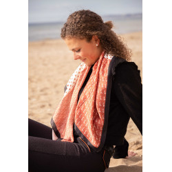 Lenço Pénélope Mya Cru / ferrugem Branco