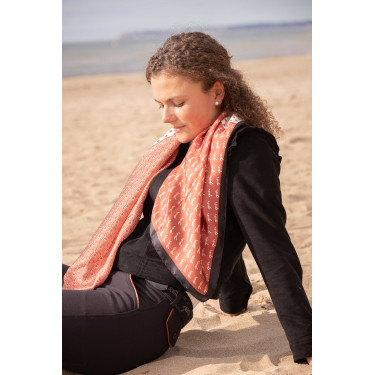 Lenço Pénélope Mya Cru / ferrugem Branco