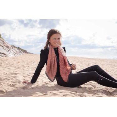 Lenço Pénélope Mya Cru / ferrugem Branco