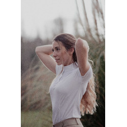 Polo de competição Pénélope Las Honey de mangas curtas Branco Polo de competição Pénélope Las Honey de mangas curtas Branco