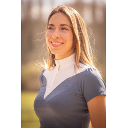 Polo de competição Pénélope Las Honey de mangas curtas Mar de Bering Azul