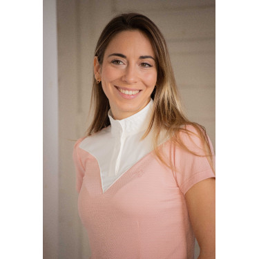 Polo de competição Pénélope Las Honey de mangas curtas Rosa