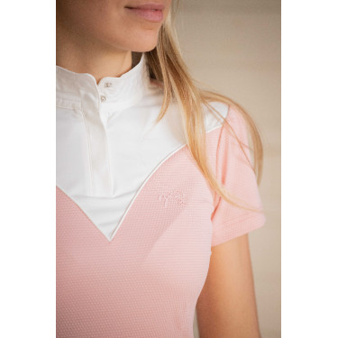 Polo de competição Pénélope Las Honey de mangas curtas Rosa