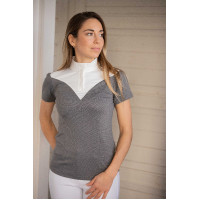 Polo de competição Pénélope Las Honey de mangas curtas Antracite Cinzento Polo de competição Pénélope Las Honey de mangas curtas Antracite Cinzento