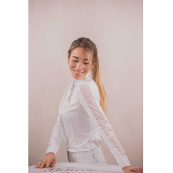 Polo de competição Pénélope Las Honey de mangas compridas Branco Polo de competição Pénélope Las Honey de mangas compridas Branco