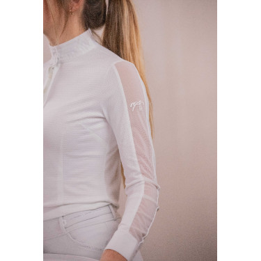 Polo de competição Pénélope Las Honey de mangas compridas Branco Polo de competição Pénélope Las Honey de mangas compridas Branco