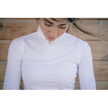 Polo de competição Sevilha Pénélope de mangas compridas Branco Polo de competição Sevilha Pénélope de mangas compridas Branco