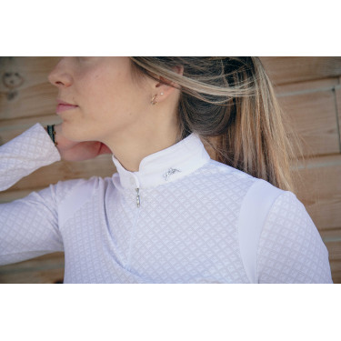 Polo de competição Sevilha Pénélope de mangas compridas Branco Polo de competição Sevilha Pénélope de mangas compridas Branco